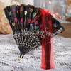 10PCS Plastic Rib Embroidered Peacock Hand Fan Lace Sequins Folding Flower Fan Wedding Favors Event Cooling Fan Party GIfts Event Giveaways