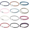 NEW Fashion 925 Sterling Silver Multicolor Mixed 12 Colors Women Double-Leather Bracelet Fit Charm DIY Gift Original Iconic Bead six