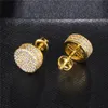 Gold and Silver Color Micro Pave CZ Screw Back Stud Earrings for Women Wedding Party Jewelry2396