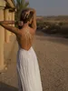 Asaf dadush 2021 bröllopsklänningar bohemisk stil brudklänningar spets topp spaghetti chiffon backless boho