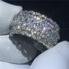 Choucong Luksusowy Arc Kształt Pierścień Biały Złoty Wypełnione Owalne Diament Zaręczyny Zespół Ślubny Pierścienie Dla Kobiet Bridal Finger Biżuteria