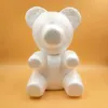 20cm Polystyrene Styrofoam White Foam Bear Mold Rose Teddy Bear White Heart Mother's Day Gifts Party Wedding Decoration1275G