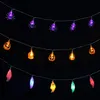 Luzes de barbante de Halloween 40 LEDs de aranha roxa de 15 pés para decorações de quintal para festas