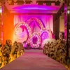 パーティーの装飾DIYの結婚式の中心部のプロプトンの鉄のリングの造られた花の壁のスタンドアーチの背景の装飾用品