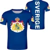 ШВЕЦИЯ футболка сделай сам бесплатно на заказ номер swe футболка национальный флаг se sverige шведский шведский кантри колледж фото одежда с принтом