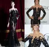 Robes de soirée Zuhair Murad Manches longues en dentelle noire en dentelle de promotion pur aux robes de fête Longue occasion spéciale Robes arabes dubaï