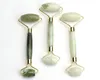 Natural Chakra Jade Carved Reiki Crystal Healing Gua Sha Beauty Roller Facial Massor Stick with Alloy Gold-Plated