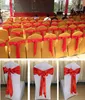 Elastic Chair Band Covers Sashes For Wedding Party Bowknot Tie Chairs sashes Hotel Meeting Wedding Banquet Supplies 12 Color WX9-1233