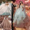 Bling Bling Luxury Ball Gown Wedding Dresses Full Beading Off Shouldre Bridal Gowns Sparkly Sequins Sweep Train Wedding Vestidos de Novia