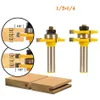 1-1/2" 2 Bit Tongue and Groove Router Bit Set - Joint Assembly Router Bit Set 1-1/2" Stock Wood Cutting Tool