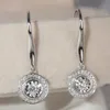 2020 New Arrival Sparkling Luxury Jewelry 925 Sterling Silver Round Cut Drop Earring Women Party Popular Dangle Earring For Lovers' Gift