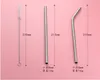 8.5 Inches Eco Friendly Reusable Straw 304 Stainless Steel Straw Metal Smoothies Drinking Straws Set with Brush & Bag