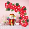 Décoration de ballons de fête de noël, guirlande de personnalité de mode de noël, ensemble de chaînes de ballons, décoration multi-styles de feuilles vertes