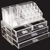 Gratis verzending ons voorraad groothandel 4 laden geïntegreerde acryl make-up case cosmetica organizer transparant