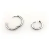 12 Pairs High Quality Silver Color Stainless Steel Loop Earrings Without Fading 15mm 17mm 19mm 23mm For Choose