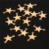 50pcs/Los 15x9.5mm Edelstahl Pentagramm Charme Double Hole Star Anhänger Zauber für DIY -Armband Making Accessoires Pentagramm Charme