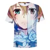 日本アニメサンソードアートオンラインコスプレ衣装キリガヤカズトキリトアスゥーナユキアスナ3Dプリント短袖Tシャツメン6059035