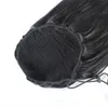 Mänsklig hästsvans raka hår brasilianska peruanska rakt vågklipp ins elastiska band slipsar dragsko hästsvans hår