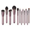 12 Pcs Kit de pincéis de maquiagem cor De Champagne lidar com nylon macio cabelo para paleta da sombra solto pó cosméticos DHL Livre make-up ferramentas