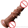 Silicone souple barbelé réaliste gode vibrateur mâle pénis artificiel avec ventouse femelle Masturbation jouets sexuels pour les femmes