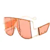 Lunettes de soleil surdimensionnées à monture métallique Riri pour femmes, rétro, Vintage, carrées, Punk, pour hommes, personnalité féminine