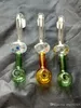 Lange buigen Hot Pot Glas Bongs Accessoires, Glas Roken Pijpen Kleurrijke Mini Multi-Kleuren Handleidingen Beste Lepel Glas