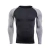 IEMUH Brand Men Fitness Running T Shirts Quick Dry Long Sleeve Sport T Shirt Outdoor Gym Training Jogging Sportswear Clothing