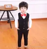 Hot sale Children's clothing spring and autumn a boy's suit Korean version children's new year's suit three-piece set Coat Vest Pant