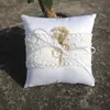 Élégant coussin d'oreiller d'anneau de mariage avec dentelle Style campagnard mariage fournisseurs créatifs décoration de haute qualité BS8856