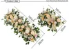 50 / 100cm Custom Wedding Flower Wall Arrangement levert Silk Peonies Artificial Flower Row Decor voor Bruiloft Iron Arch Rugdoop