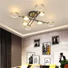 New led Nordic living room chandelier, modern restaurant ceiling lights creative art bedroom ceiling lamp Pendant Lamps