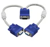 1 قطعة إلى 2 مراقب الفيديو المزدوج طريقة VGA SVGA Graphic LCD TFT Y Splitter Cable الرصاص VGA 15PIN 1 إلى 2 3 + 6