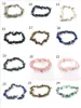 35 cores naturais Gem Pedra Bracelet para as Mulheres Tiger Eye cristal de quartzo estiramento Chip contas Nuggets Pulseiras Bangles