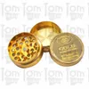 Gold Coin Grinder Zinc Alloy Herb Grinder 40MM 3 Piece With Diamond Teeth Tobacco Grinders Spice Crusher Metal Smoking Pipes Accessories