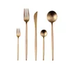 KUBAC 30 STKS ROSE GOLD Roestvrijstalen serviesvorkmes Scoops Dessert Forks Set Set Set Servies voor Party C18112701