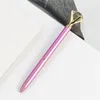 Crystal Glass Ballpoint Pen Diamond Ballpoint Pen With Large Crystal Glass Diamond Luxury Pen Creative School Office Supplies