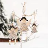 Nordic Wooden Angel Doll Hanging Ornaments Christmas Decoration Wind Chime Pendant Xmas Tree Decor Navidad Craft Gift JK1910