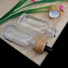 30 ml temizle cam uçucu yağ damlalık şişe kozmetik pipet konteyner ambalaj şişesi çevre dostu ahşap bambu kapak