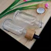 30ml Clear Glass Essential Olja Dropperflaska Kosmetisk pipettbehållare Förpackningsflaska Eco Friendly Wooden Bambu lock