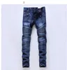 Jeans skinny rasgado desgastado masculino Designer de moda Jeans masculino fino para motocicleta Motociclista Causal Calça jeans masculina Hip Hop Jeans masculino