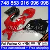 Kit for DUCATI أسود أحمر جديد 748S 748 853 916 996 998 S R 94 99 00 01 02 327HM.