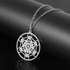 Antique Silver Pentagram Pentacle Pendant Necklace Stainless Steel Supernatural Goddess Of The Moon Necklace Choker Jewelry Gift