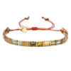 Handmade Vintage Colorful Square Tila Tile Seed Beads Vsco Girl Friendship Bracelets Boho Adjustable Wristband Jewelry Gifts For Women Girls