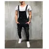 Nueva moda masculina Casual Street Style Pants Men's Hole Loose Unique Suspender Pantalones Alta calidad Venta caliente Soft Jeans Pantalones Envío gratis