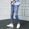 Jeans Erkek Slim Fit Pantolon Klasik Kot Erkek Denim Tasarımcı Pantolon Rahat Skinny Düz Esneklik Pantolon H816