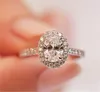 Dainty Lady Promise Ring 925 Ayar gümüş Oval Elmas Nişan düğün band yüzük kadınlar Takı için En Iyi Hediye