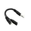3.5mm Male To Female Headphone Jack Splitter Audio Adapter Cables aux Conversion Cable