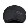 Fashion-VOBOOM Black Cotton Beret Men Women Casual Solid Ivy Flat Cap Large Head Size Adjustable Boina Hats