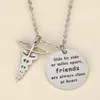 Stainless Steel Personalize Engraved Round Pendant Best Friends Necklace Side By Side Or Miles Apart -Long Distance Friendship Gifts