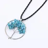 Déclaration Collier Pour Femmes Arbre De Vie Quartz Pendentif Collier Multicolore Sagesse Arbre Naturel Pierre Collier